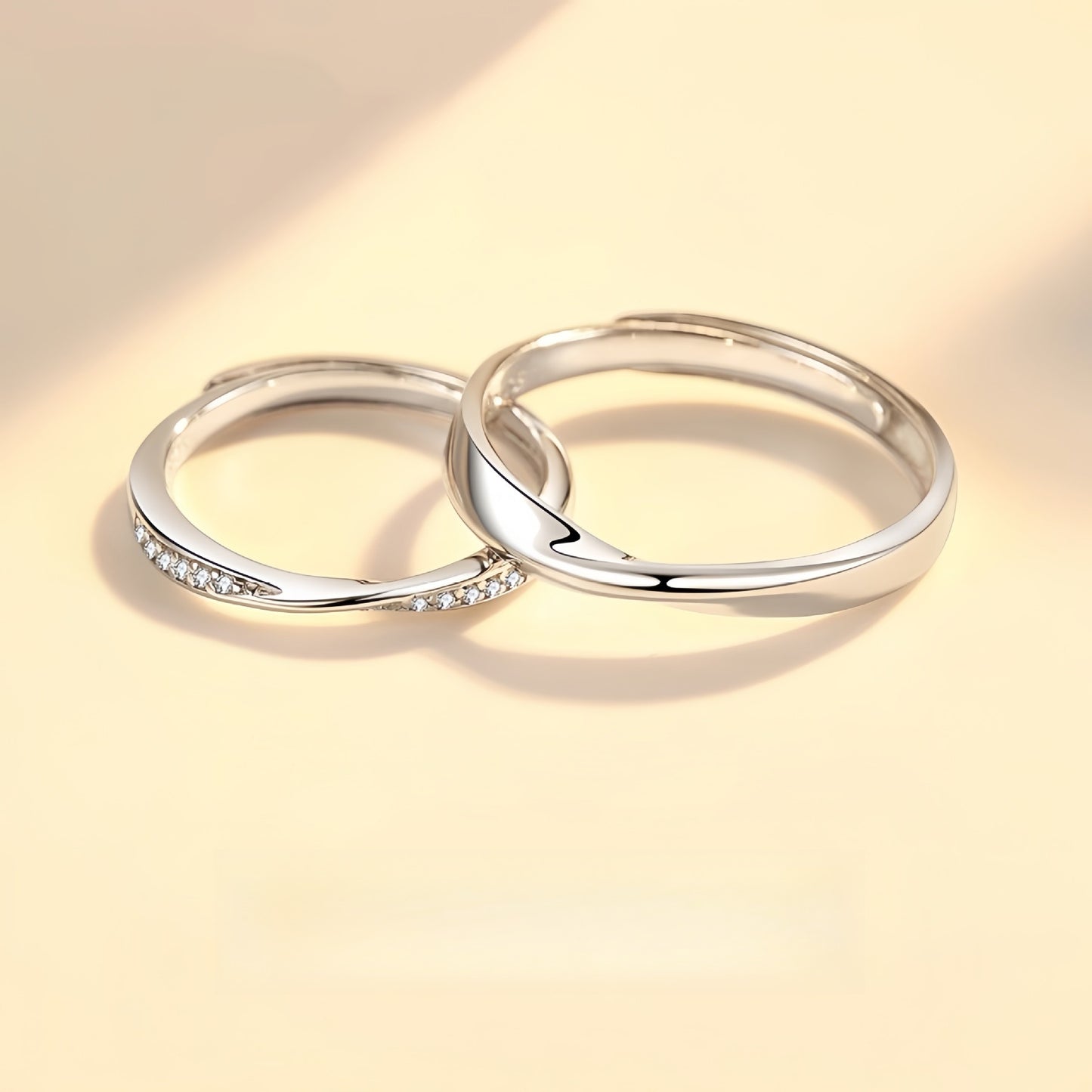 Planderful Sterling Silver Mobius Ring Adjustable Couple Ring for Partners Gift Idea