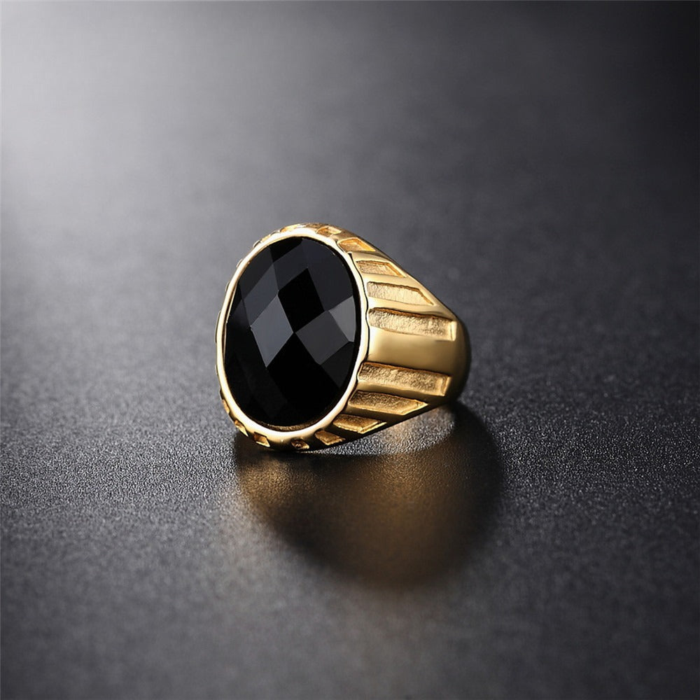 Planderful Titanium Steel Ring For Women And Men Unisex Minimalist Shield Protection Statement