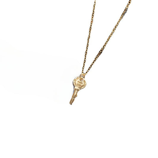 Korean Style Alloy Crescent Key Necklace - European & American Women's Jewelry