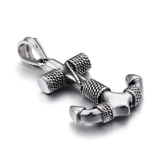 Titanium Steel Anchor Pendant for Men - Vintage Fashion Accessory
