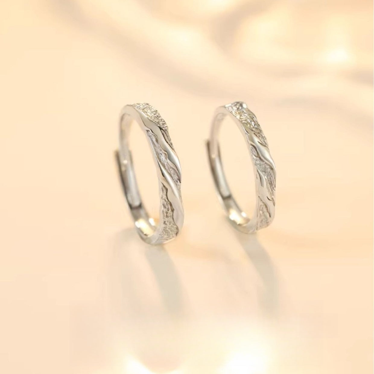 Planderful Sterling Silver Couple Ring Adjustable