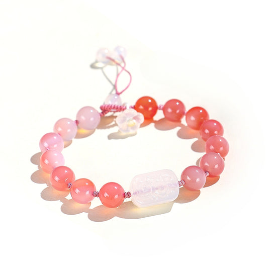 Planderful Fortune's Favor Agate Bracelet – Elegant Plum Blossom Design