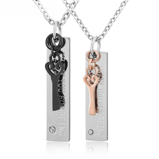 Planderful Everyday Genie Titanium Steel Couple Necklace Korean Version For Him And Her Unisex Fashion Jewelry