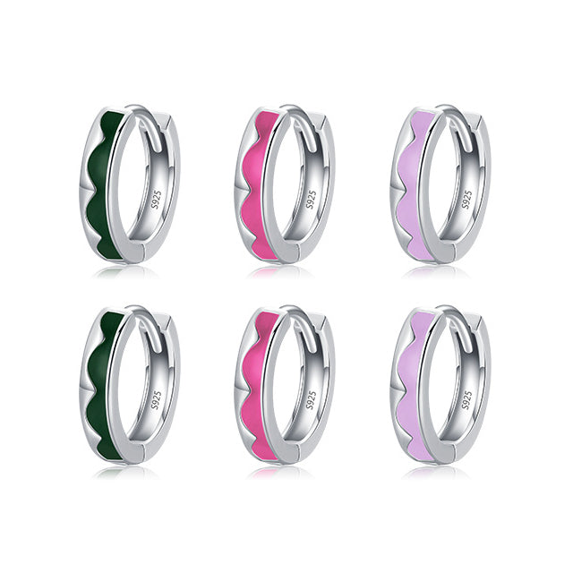 Korean and Japanese Style Enamel Sterling Silver Earrings for Wholesale