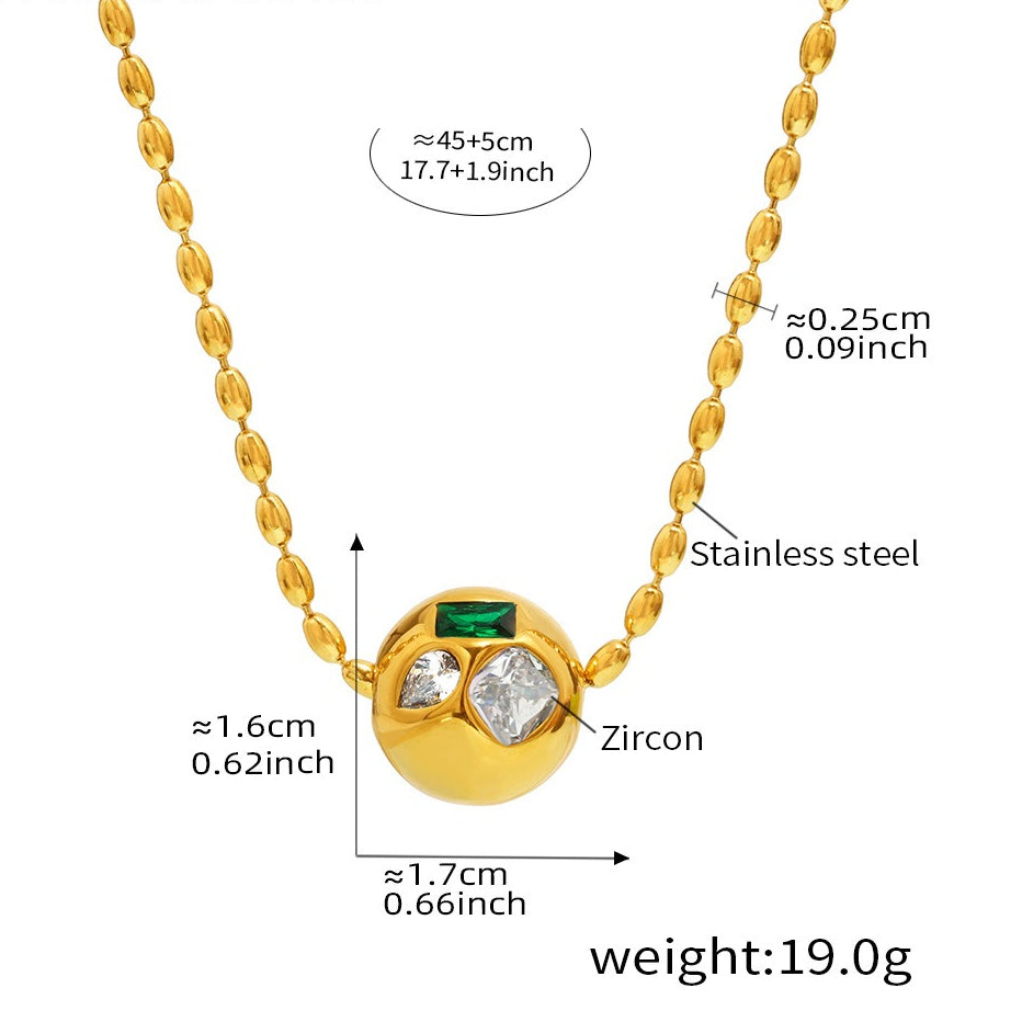 Planderful Colorful Zircon Clavicle Necklace For Women