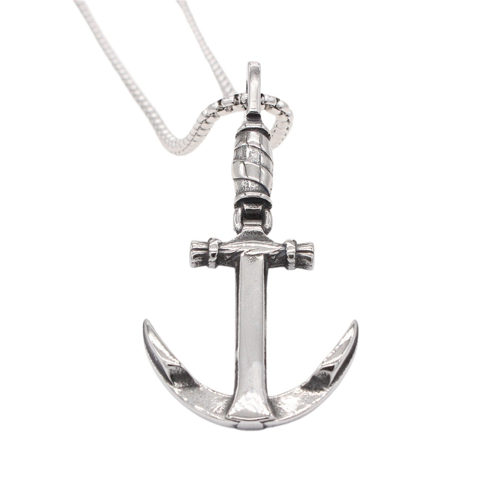 Retro Boat Anchor Pendant Titanium Steel Unisex Jewelry Protective Statement By Planderful Everyday Genie