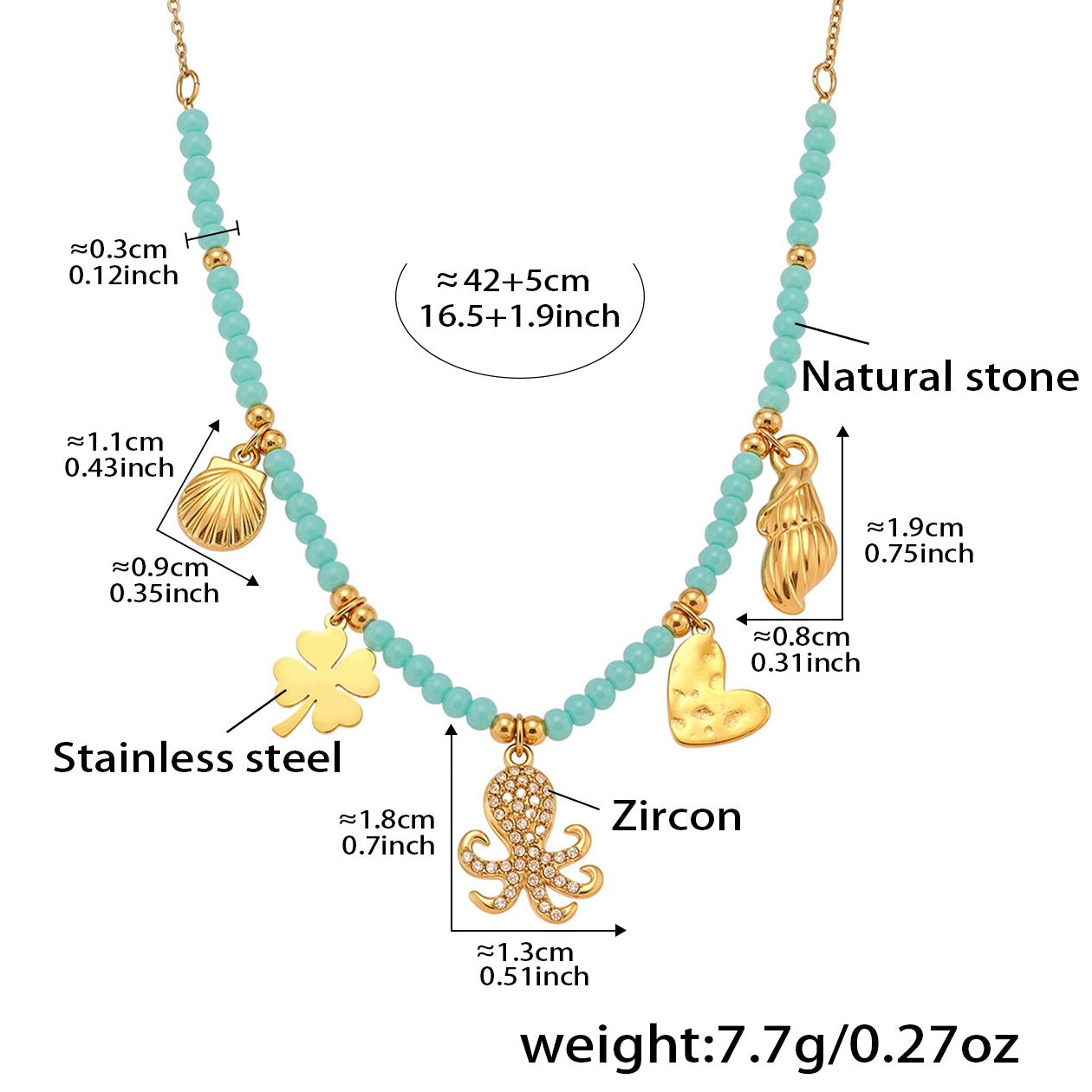 Planderful Ocean Octopus Pendant Necklace Zirconium Women