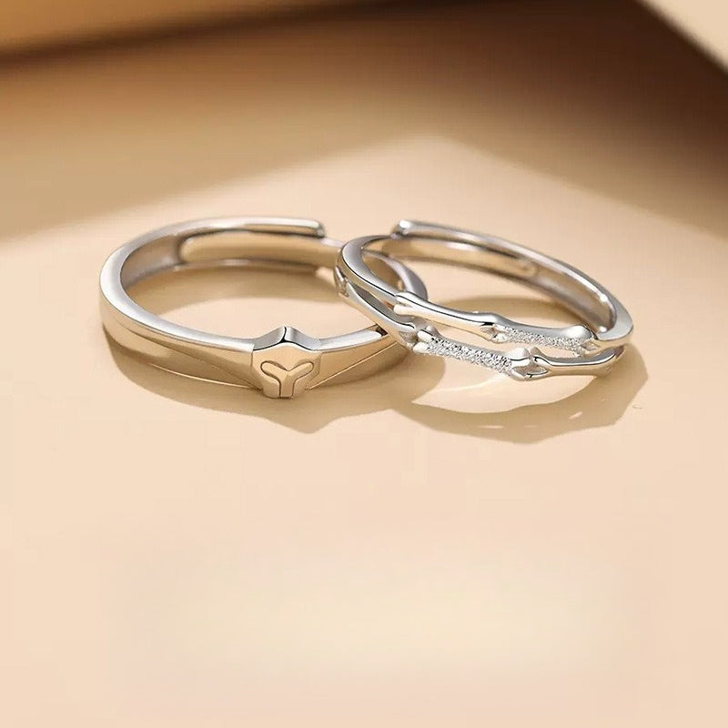Planderful 925 Sterling Silver Couple Ring For Him And Her Niche Design Adjustable High End Jewelry