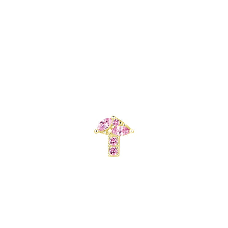 925 Sterling Silver Colorful Zircon Single Stud