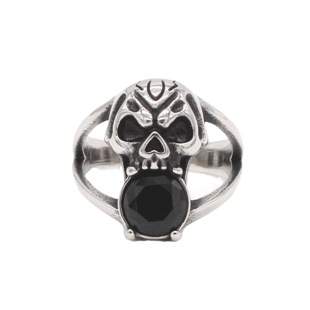 Planderful Titanium Steel Skull Ring For Men And Unisex Jewelry Bold Retro Statement Protection