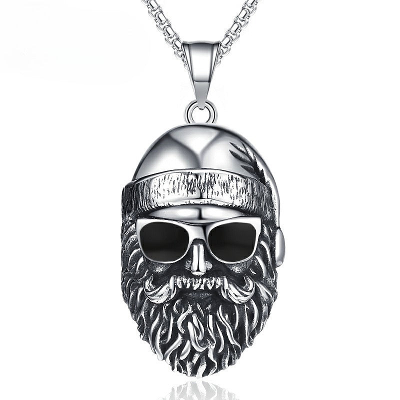 Steel Necklace – Elegant Men's Beard Pendant