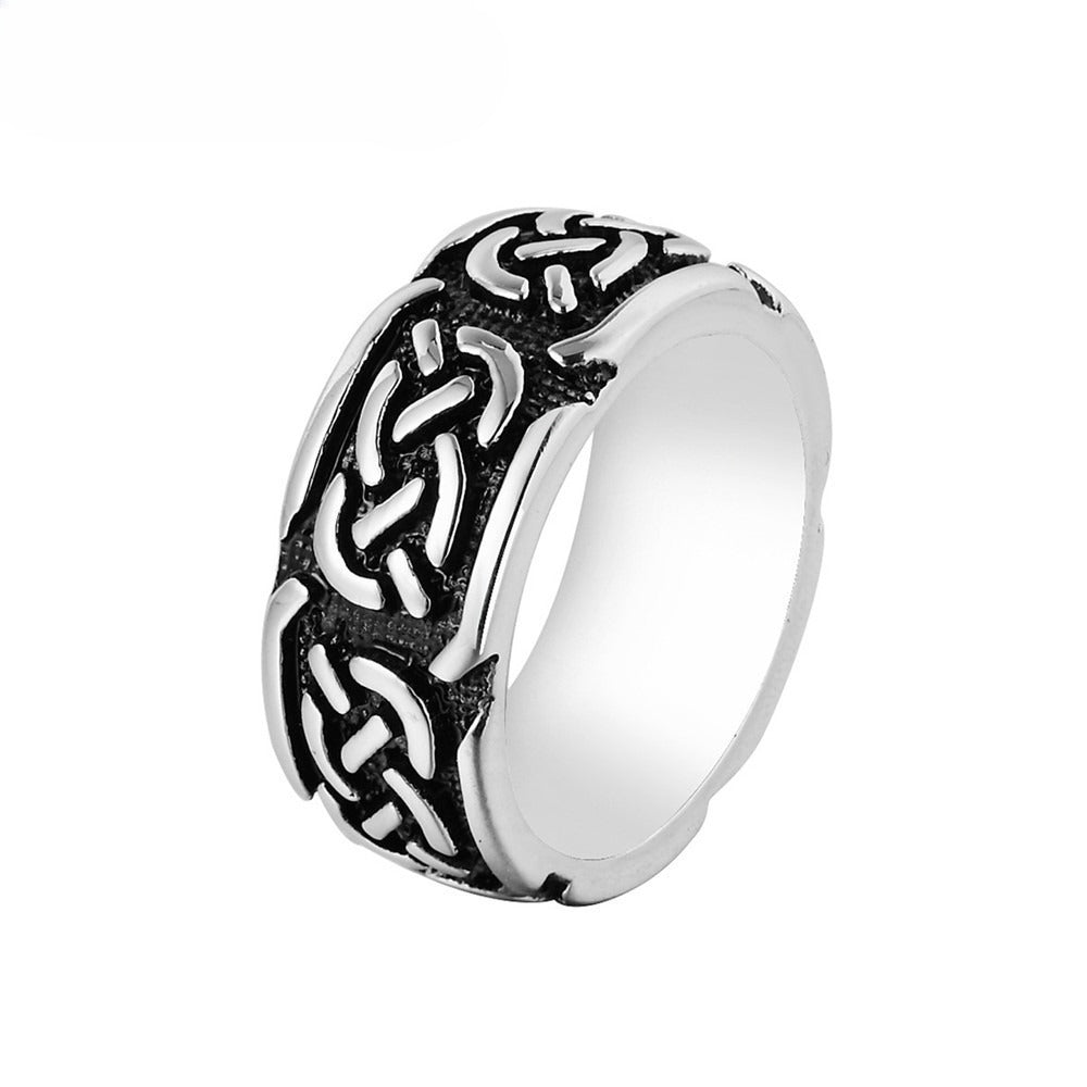 Titanium Steel Ring Unisex Bold Retro Punk Jewelry By Planderful For Men And Women Protection Statement