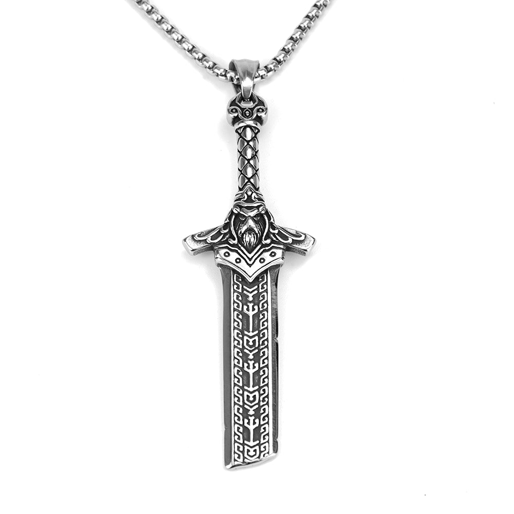 Viking Personality Odin Double Sided Sword Pendant Jewelry