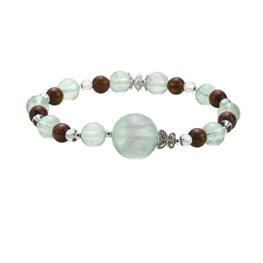 Fluorite Sandalwood Crystal Bracelet