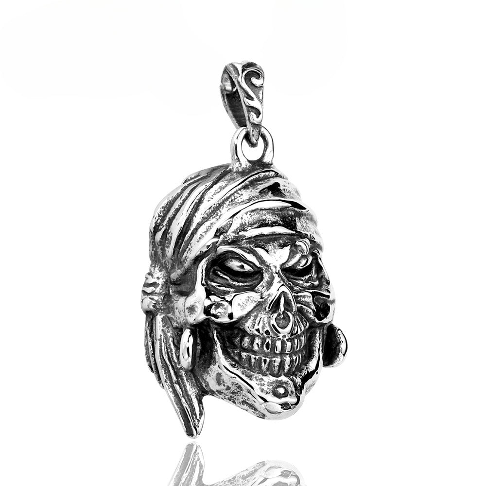 Titanium Steel Men's Skull Pendant - Pirates of the Caribbean Inspired Jewelry