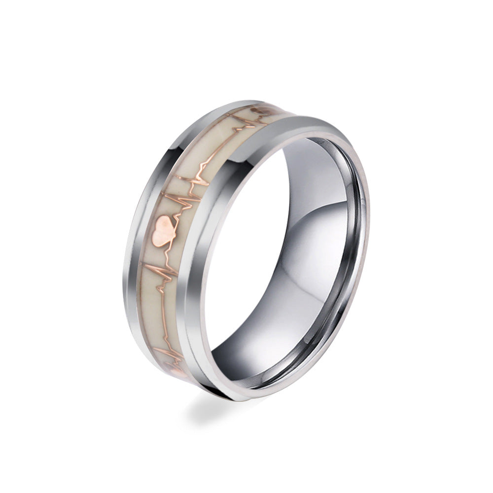 Luminous Electrocardiogram Ring Nightclub Fluorescent Jewelry
