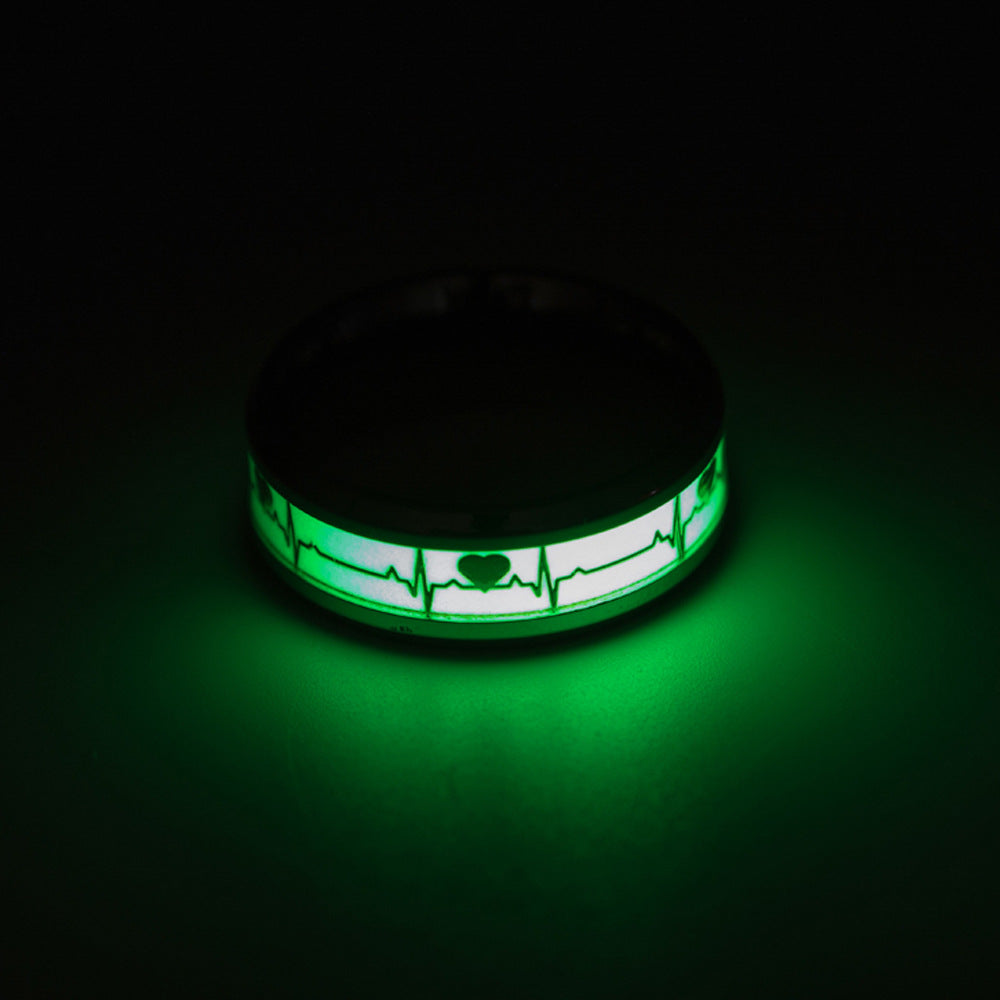 Luminous Electrocardiogram Ring Nightclub Fluorescent Jewelry