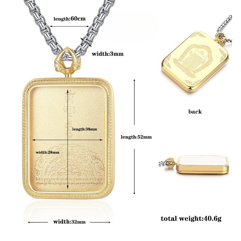 Steel Necklace – Elegant Tibetan Box Pendant With Chain For Everyday Spiritual Style Gift