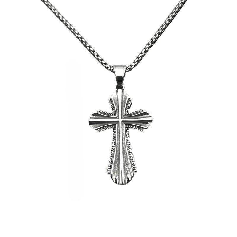 Stainless Steel Necklace – Statement Punk Cross Pendant For Everyday Religious Style
