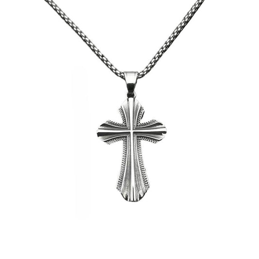 Stainless Steel Necklace – Statement Punk Cross Pendant For Everyday Religious Style