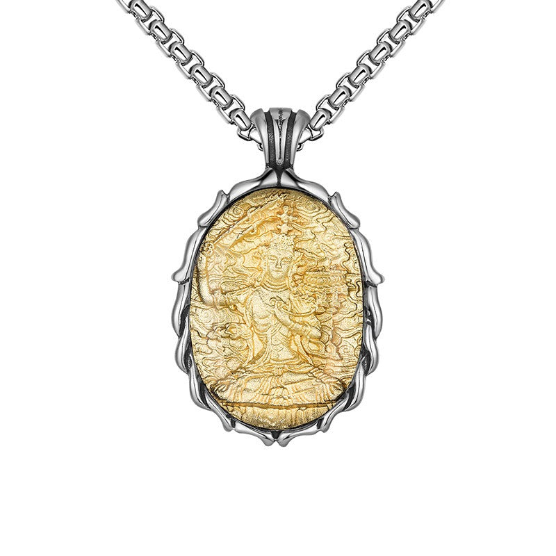 Stainless Steel Necklace – Statement Buddha Pendant For Men