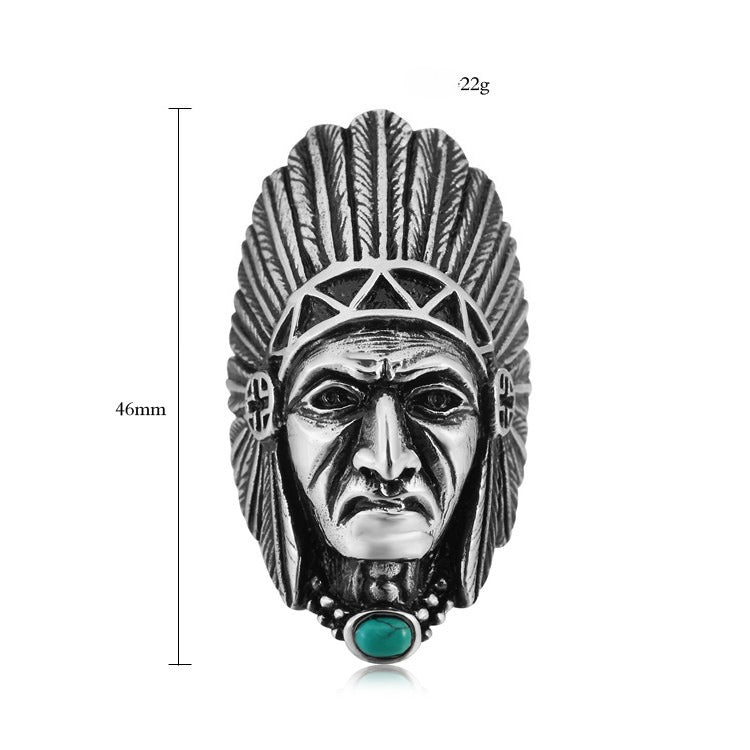 Indian Chief Titanium Steel Ring