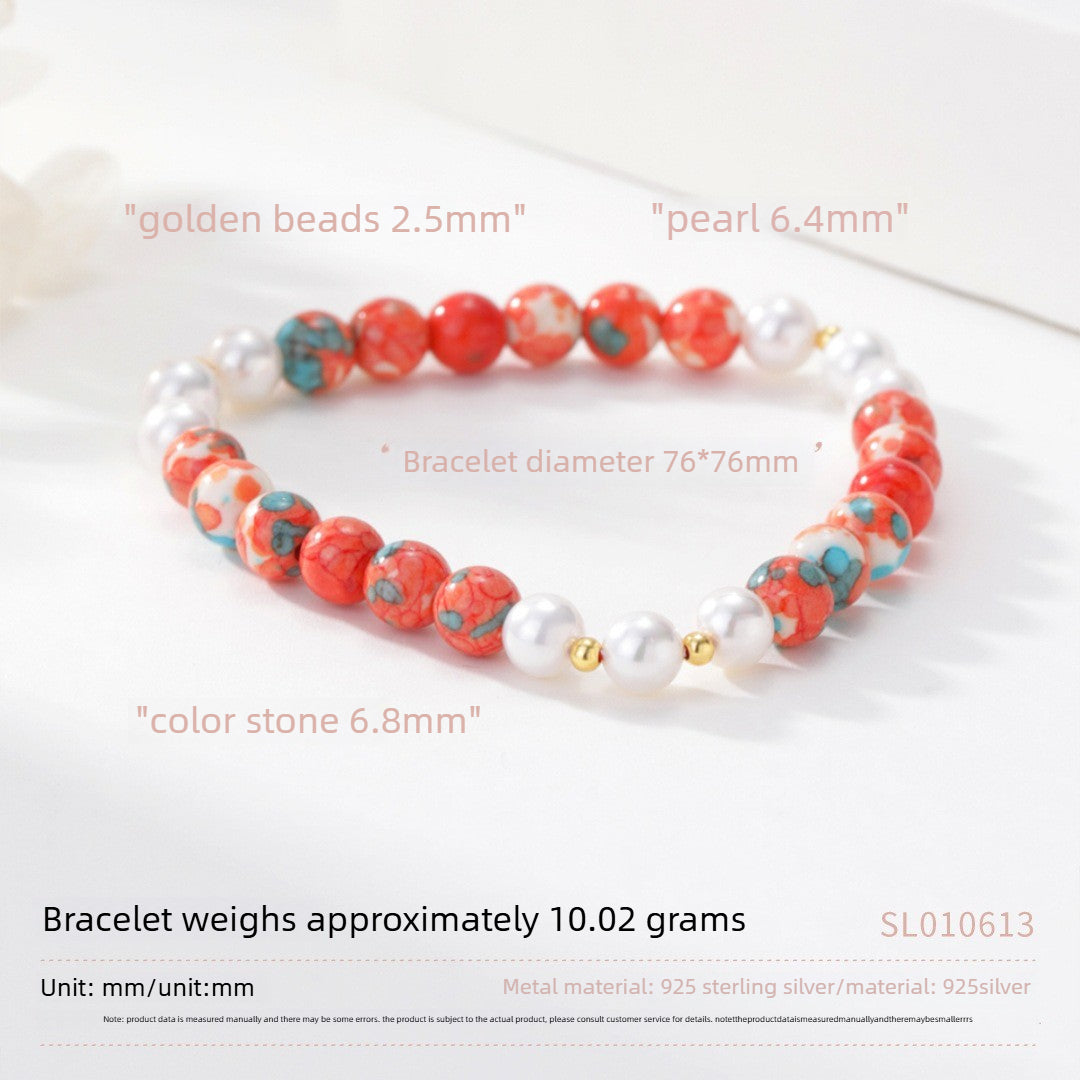 Contemporary Stone 925 Sterling Silver Bracelet