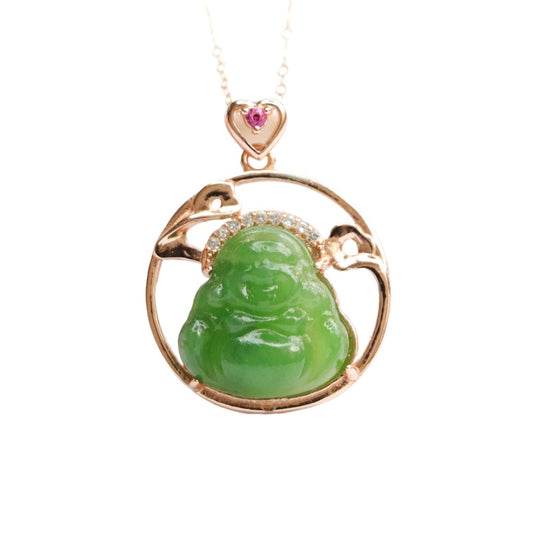 Hetian Jasper Buddha Cloud Silver Pendant — No Chain