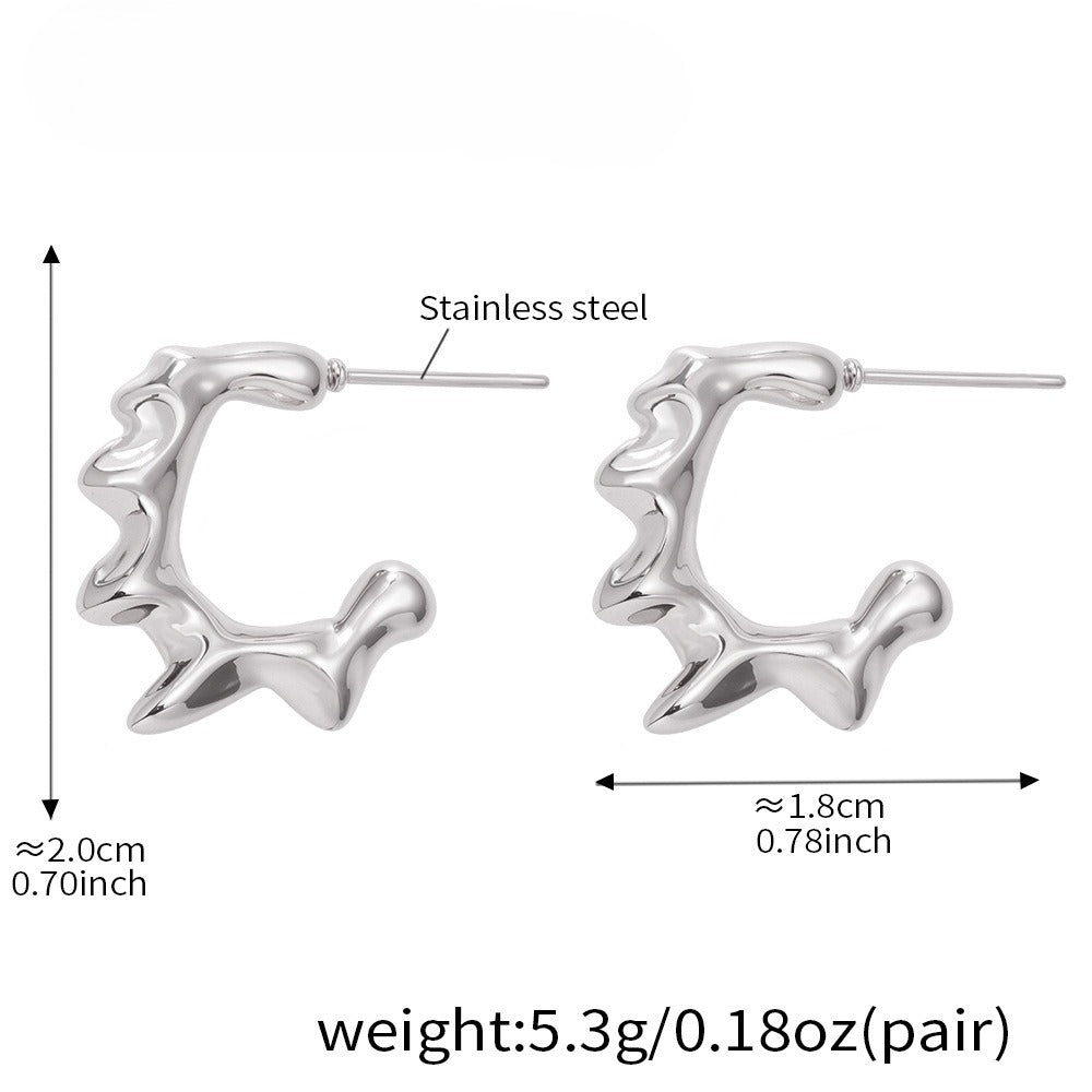 Planderful Pentagonal Stainless Steel Earrings For Women