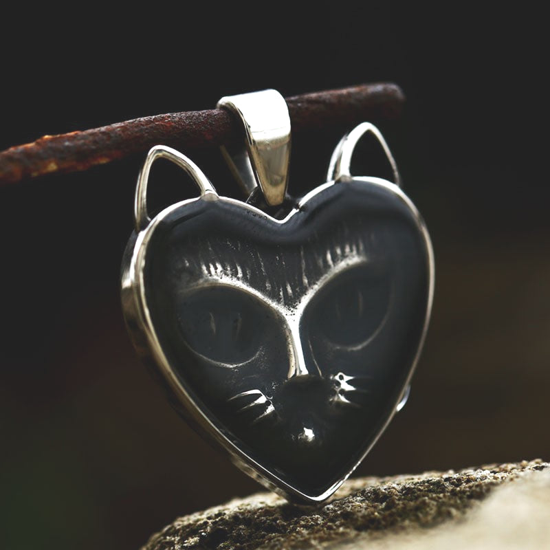 Personalized Titanium Steel Fox Pendant and Heart-Shaped Pendant for Men - Wholesale Fashion Jewelry