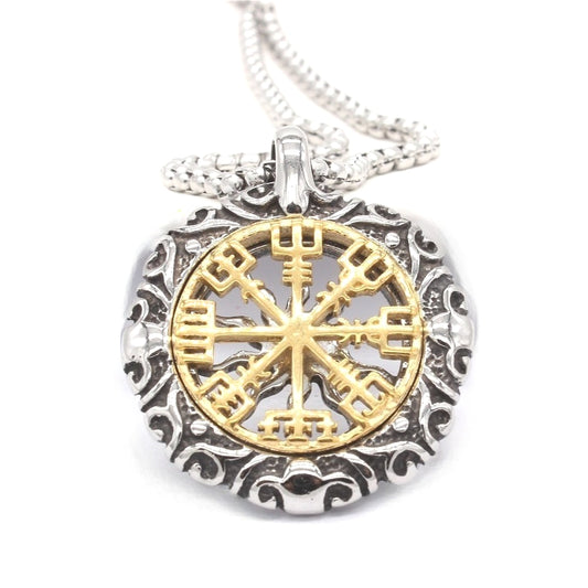 Planderful Viking Pendant Titanium Steel For Men And Women Unisex Retro Shield Charm Everyday Genie Collection