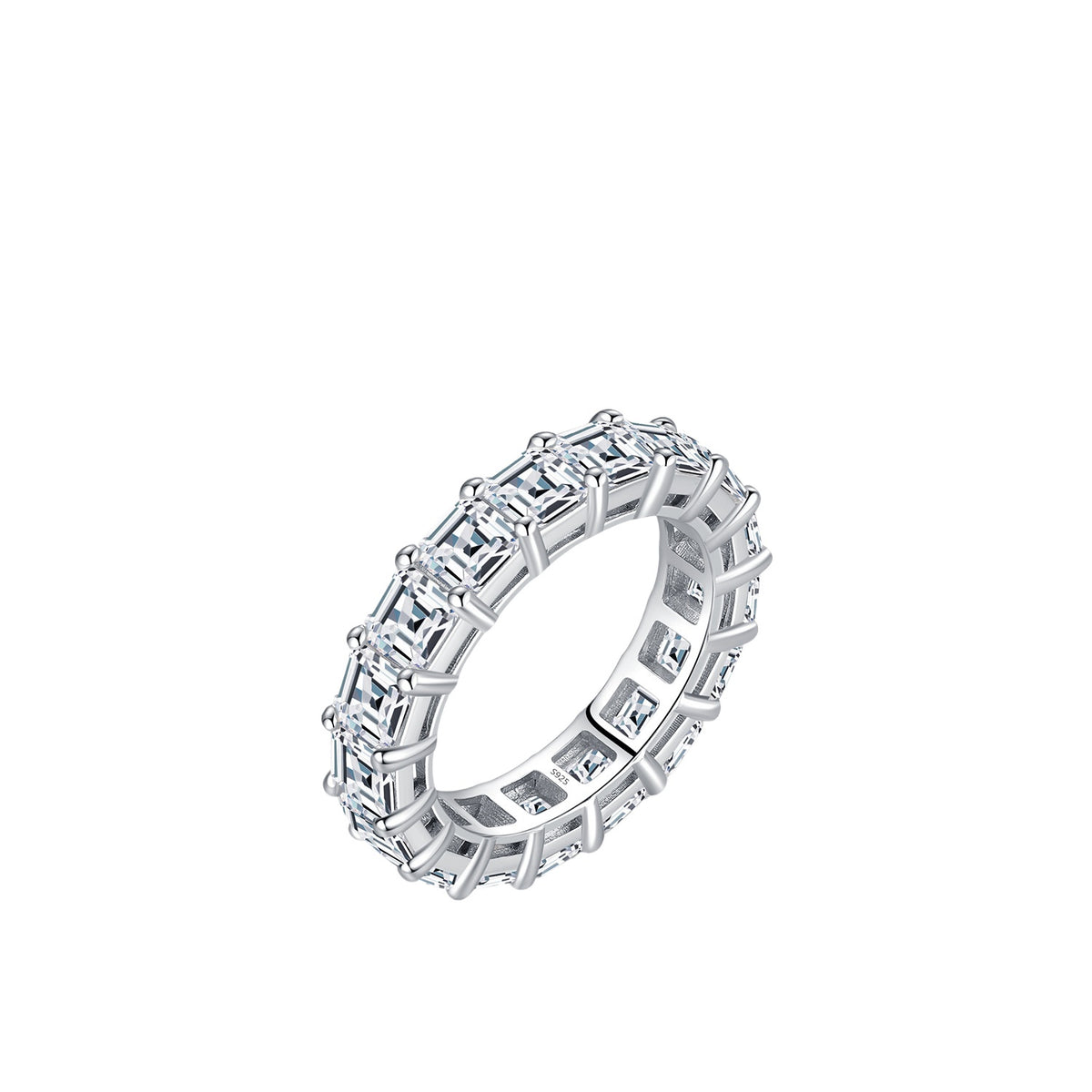 925 Sterling Silver Full-Zircon Band