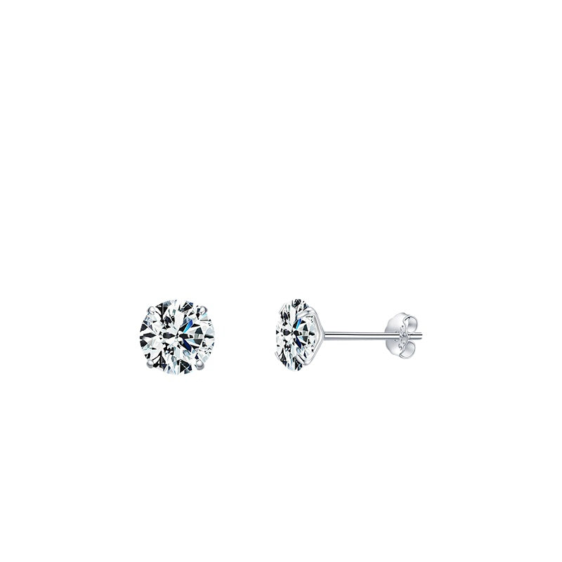 925 Sterling Silver Sparkling Zircon Stud Earrings
