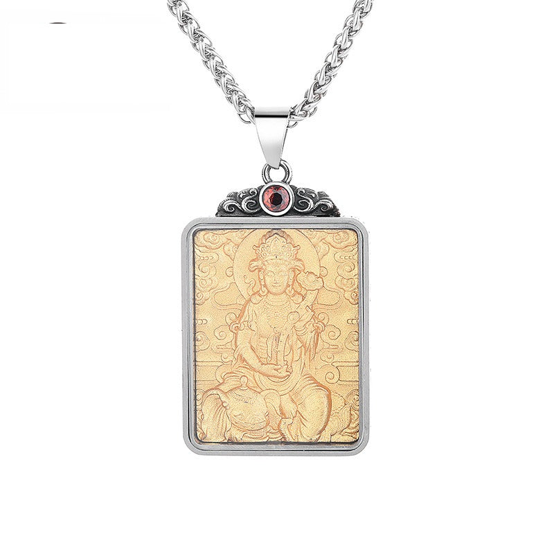 Steel Necklace – Elegant Buddha Zodiac Pendant