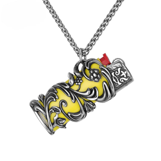 Steel Necklace – Elegant Everyday Genie Pendant For Everyday Wear And Gift For Men