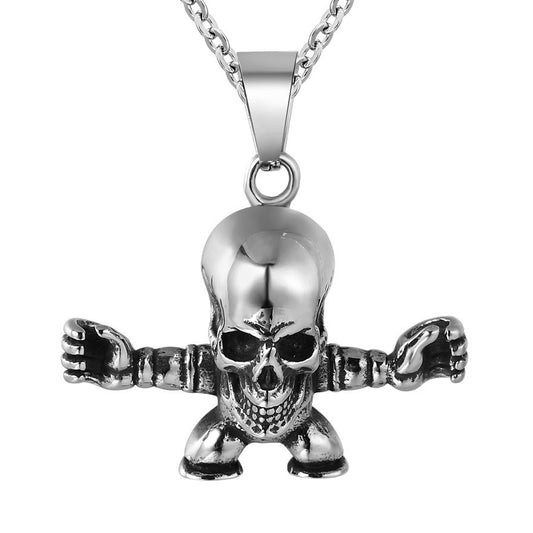 Halloween Little Skull Titanium Steel Necklace for Men