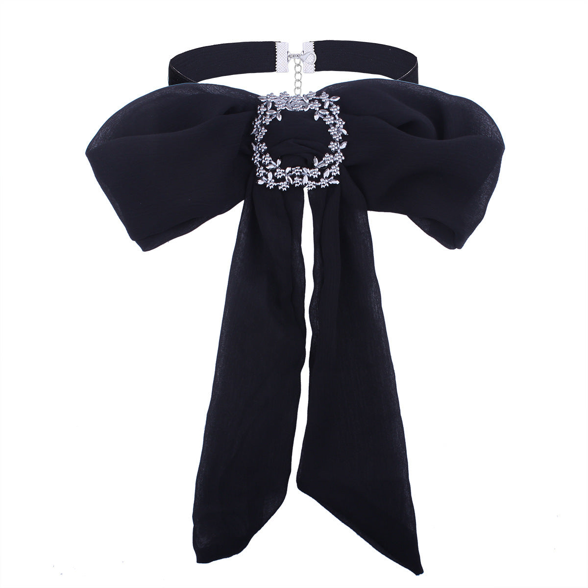 Chic Chiffon Necklace with Exaggerated Garland for Women