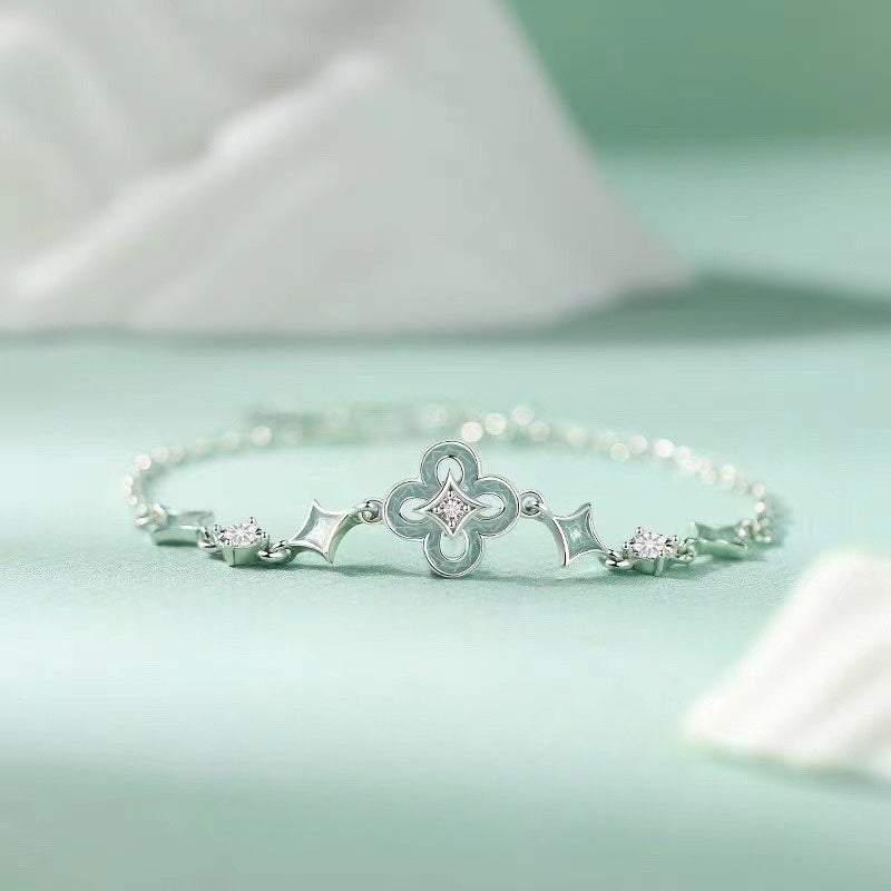 Sterling Silver Bracelet Enamel Porcelain For Girls By Planderful Light Luxury Gift