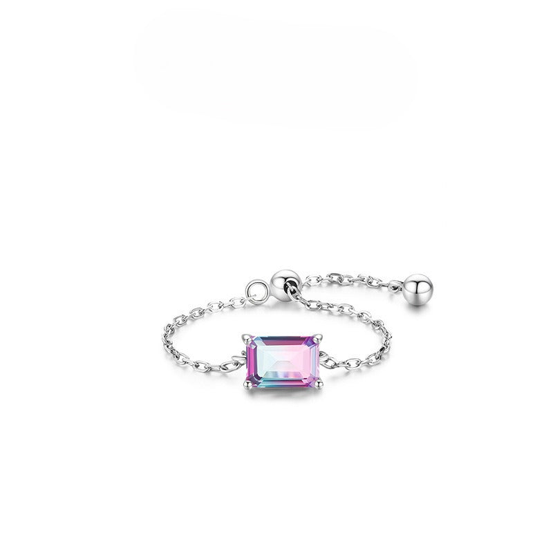 S925 Sterling Silver Adjustable Crown Zircon Styles Ring