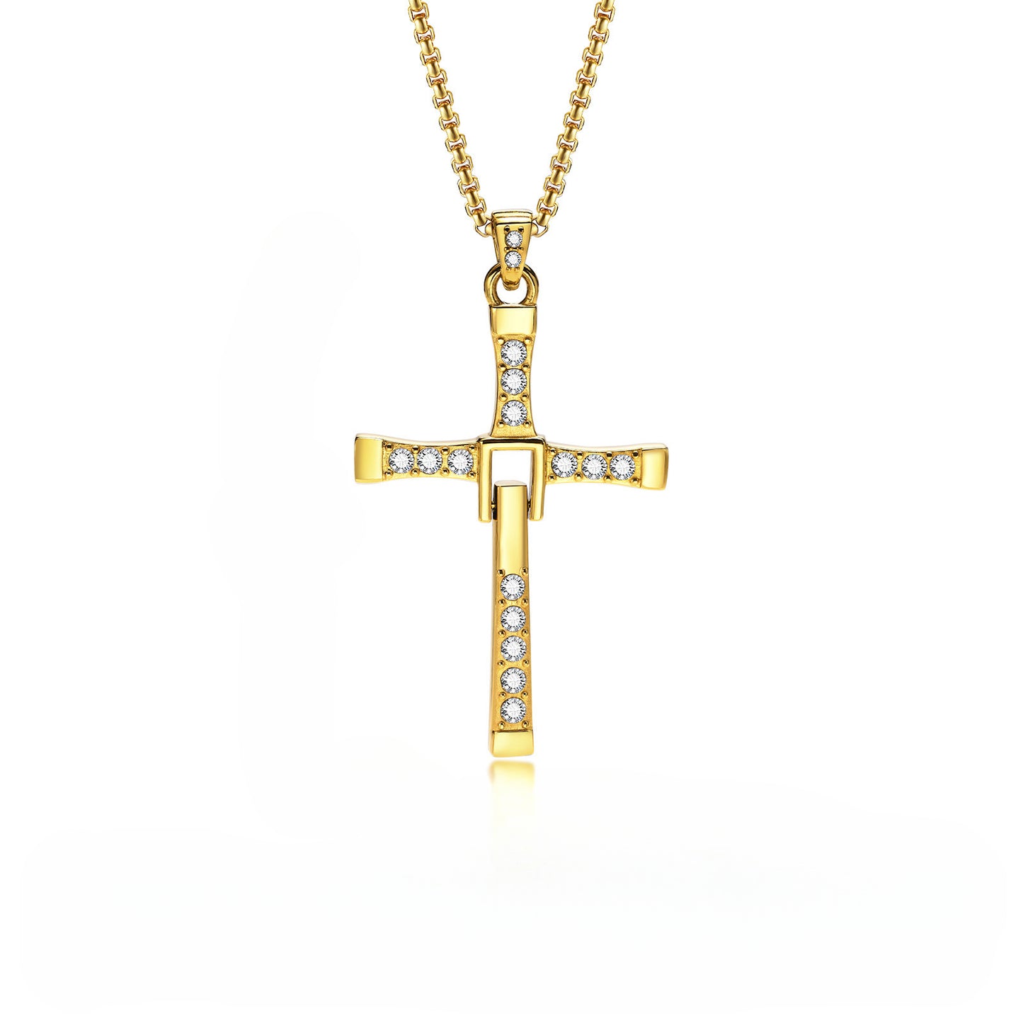 Cross-Border European And American Men's Jewelry Cross Pendant Necklace Zircon Hip-Hop Accessories For Men