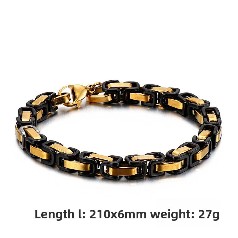 Men's Titanium Steel Handmade Emperor Chain – Stainless Steel Return Bracelet