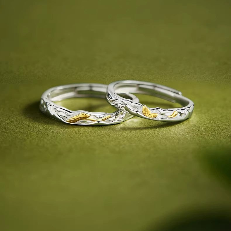 New 925 Sterling Silver Dead Wood Spring Ring Niche Valentine's Gift