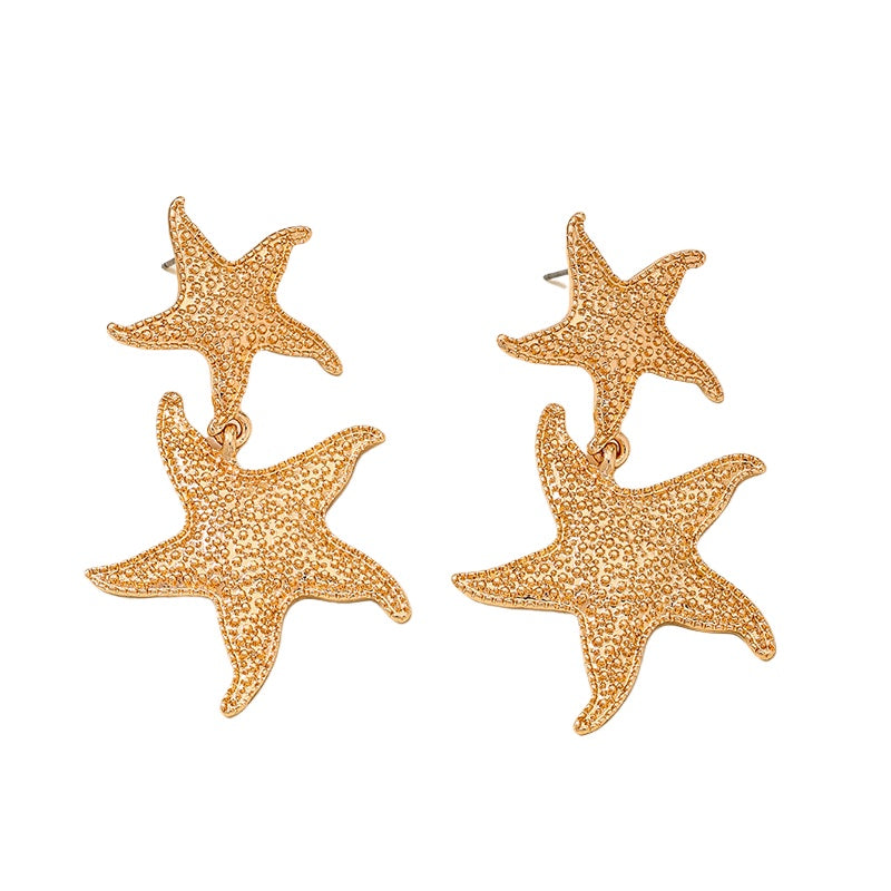 Planderful Vienna Verve Earrings – Exaggerated Fringed Design with Marine Element