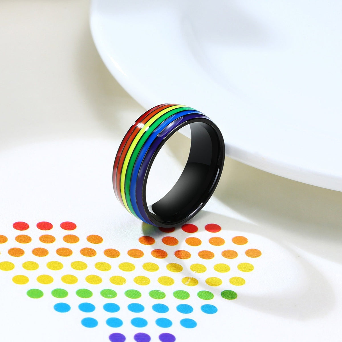 Colored Flag Stainless Steel Ring – – Titanium Steel