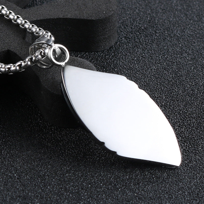 Titanium Steel Retro Pendant for Men - European and American Fashion Sandstone Angel's Eye Design