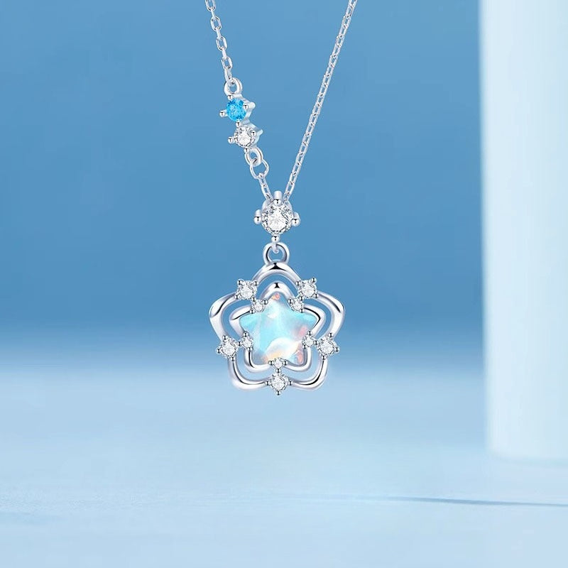 Planderful Sterling Silver Ocean Heart Necklace For Women Elegant Light Luxury Gift For Girlfriend