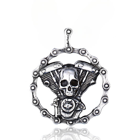 Punk Skull Titanium Steel Pendant for Men - European and American Retro Wholesale Jewelry