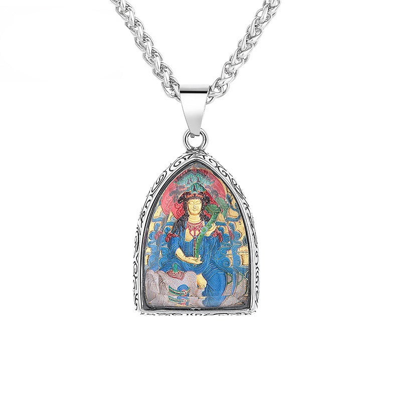 Steel Necklace - Dainty Zodiac Signs Bodhisattva Pendant With Patron Saints Buddha Symbol Planderful Gift