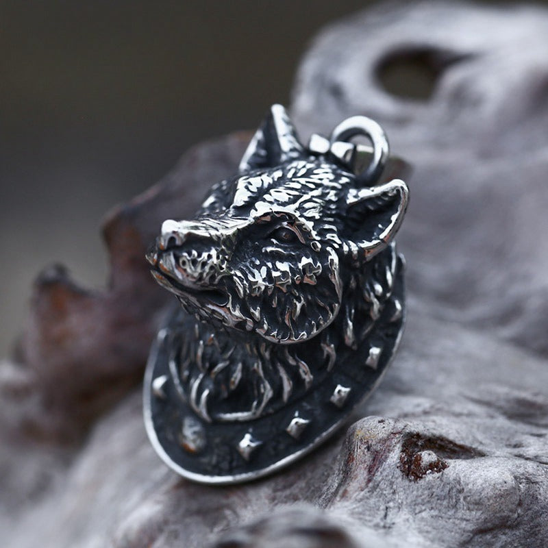Viking Wolf Head Stainless Steel Pendant – Titanium Steel Pendant Necklace