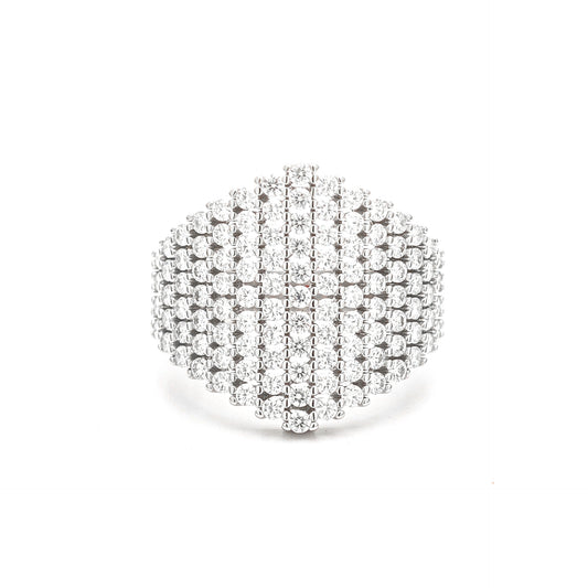 Planderful Shop Moissanite Sparkling Hexagonal Ring In S925 Sterling Silver For Women 1.65ct